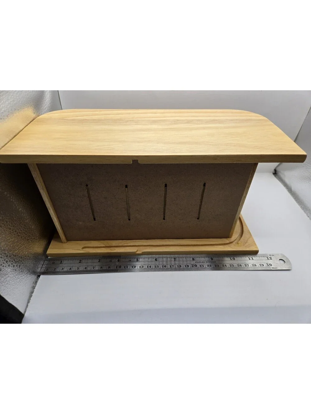 Vtg Mountain Woods Large Natural Wood Roll Top Recipe Box Cottagecore Decor